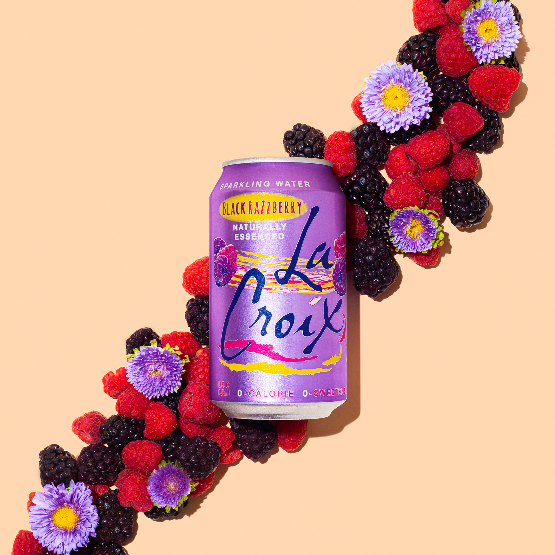 LaCroix Black Razzberry with flowers